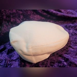 White medium Stefano knit flat cap hat